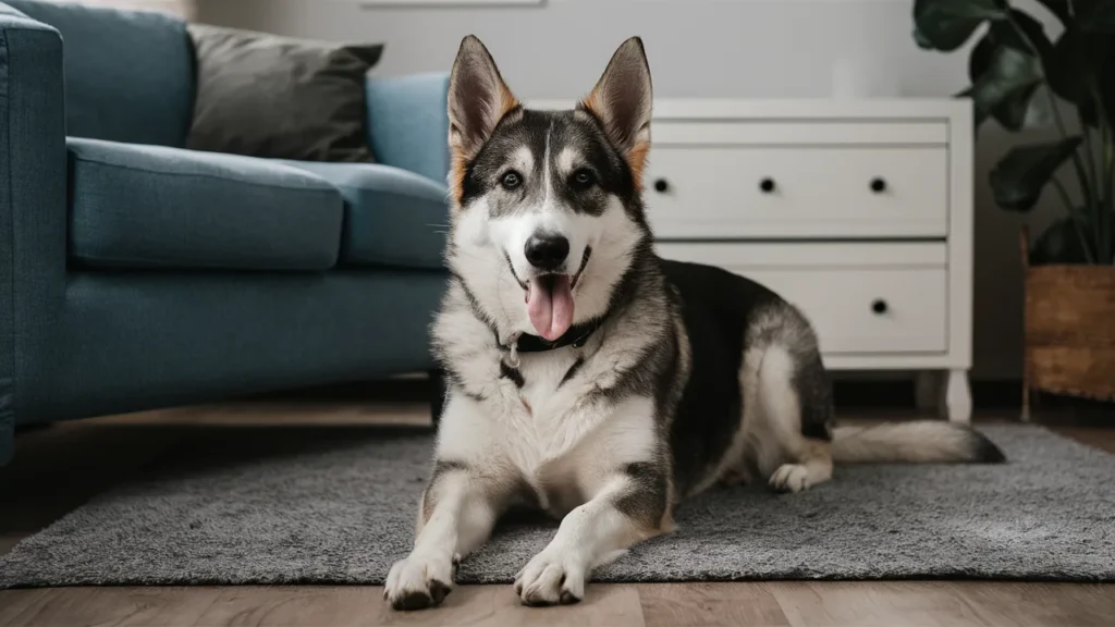 German Shepherd Husky Mix Living in the flat 