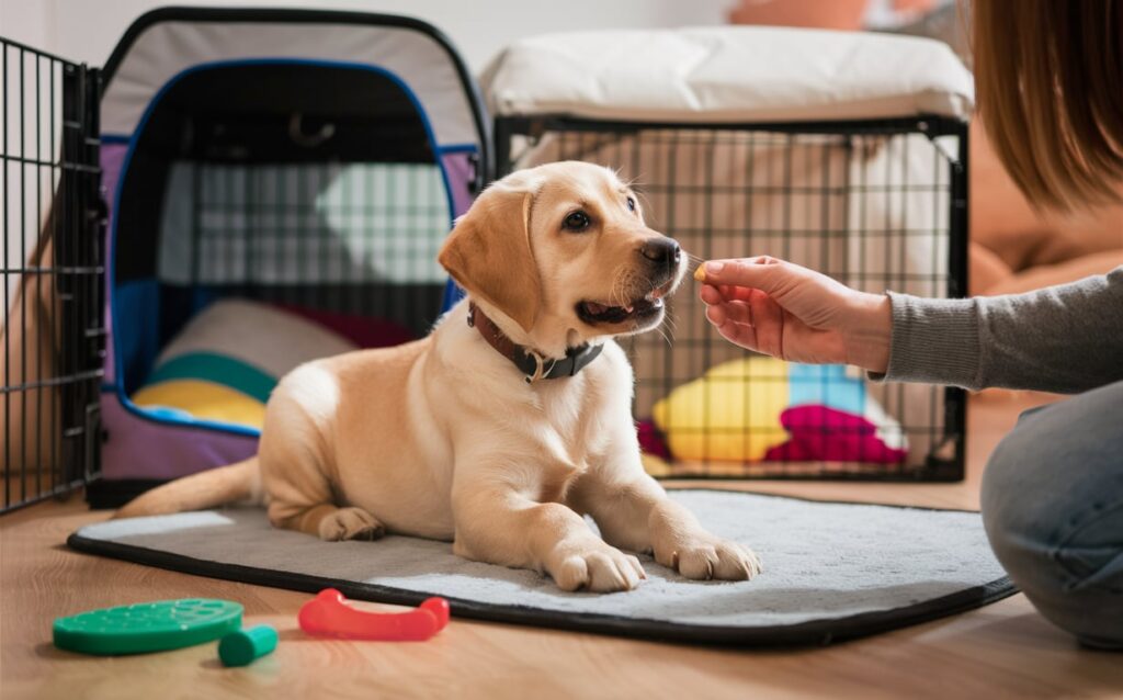 A Golden Labrador Retriever puppy