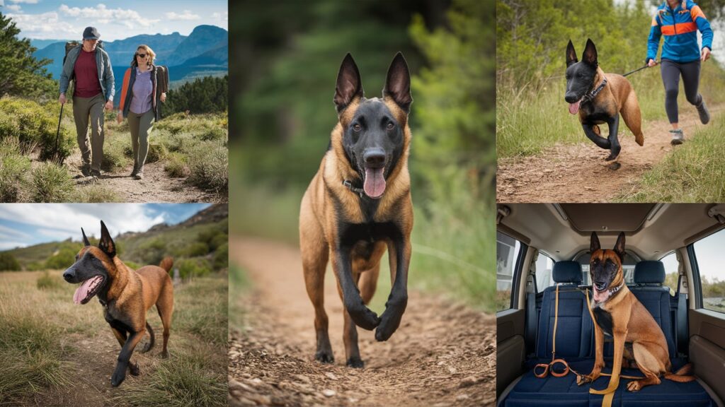 Sable Rare Black Belgian Malinois in outdoor activities