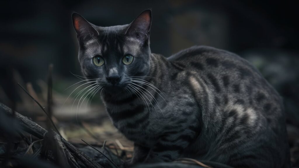 Charcoal Bengal cat