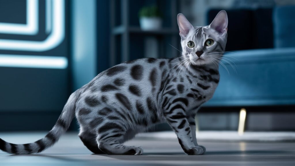 Silver Bengal cat