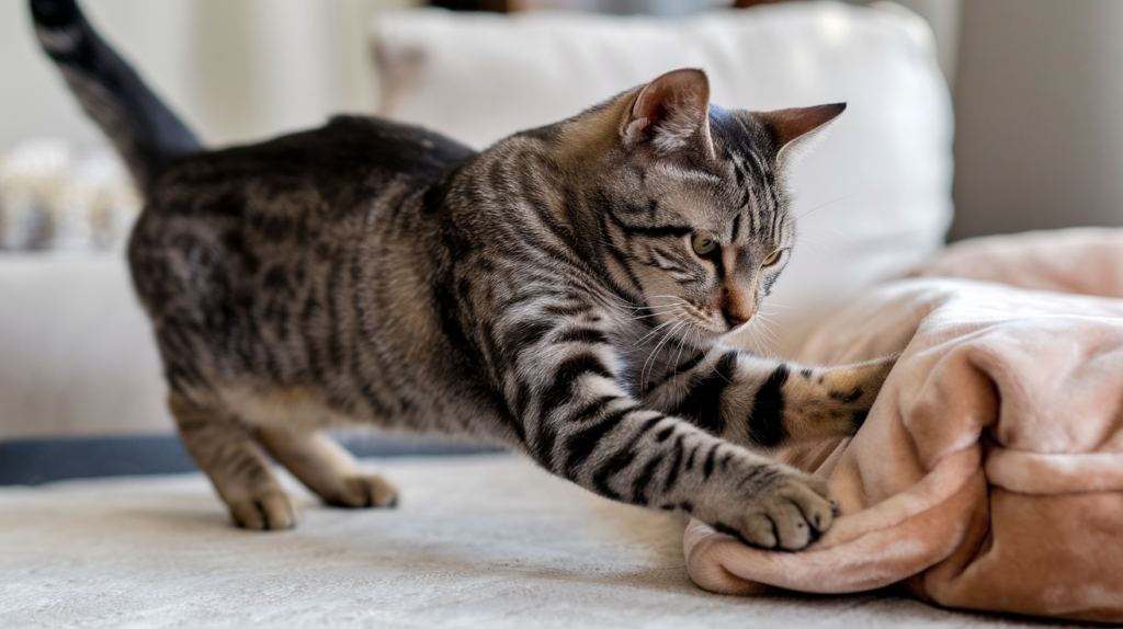 Arm stretching of cat 